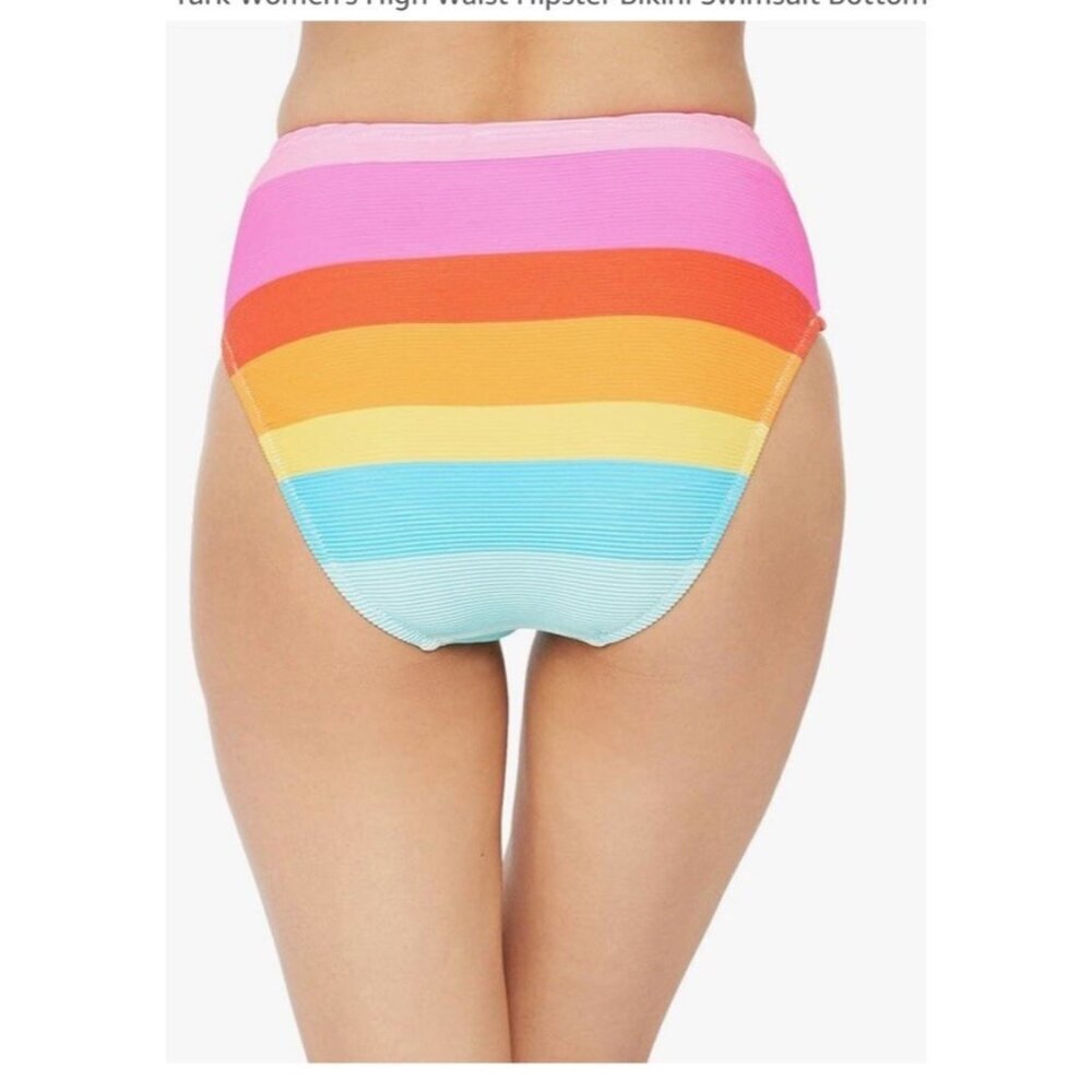 Trina Turk Women's High Waist Hipster Bikini Swimsuit Bottom Rainbow Size 0 NWT - Picture 2 of 6
